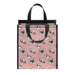 Cute French Bulldog Puppy Pattern Print Insulated Lunch Tote