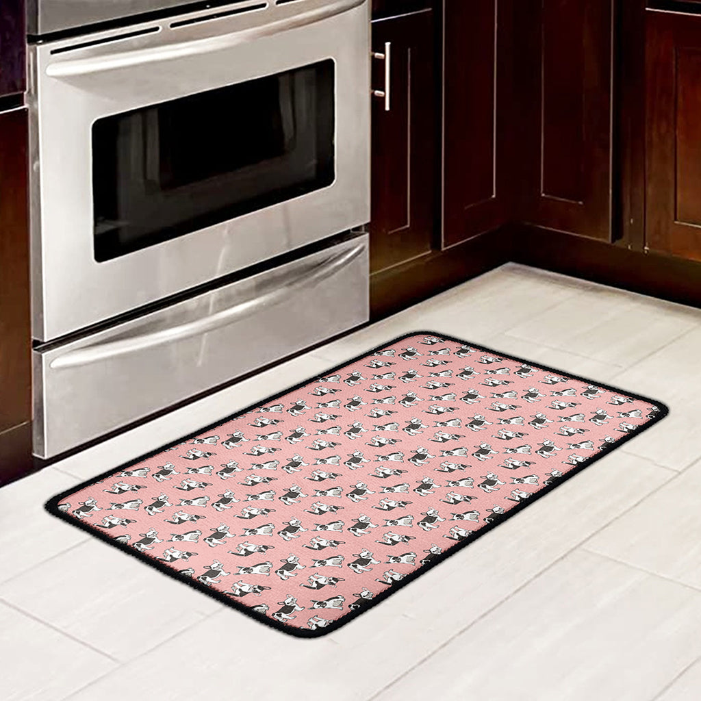 Cute French Bulldog Puppy Pattern Print Kitchen Mat