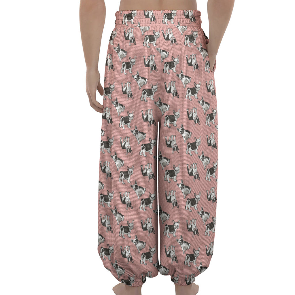 Cute French Bulldog Puppy Pattern Print Lantern Pants