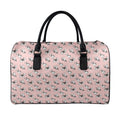 Cute French Bulldog Puppy Pattern Print Leather Duffel Bag