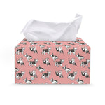 Cute French Bulldog Puppy Pattern Print Leather Tissue Box Cover
