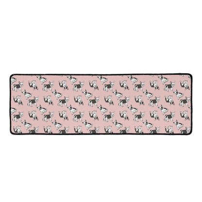 Cute French Bulldog Puppy Pattern Print Long Kitchen Mat
