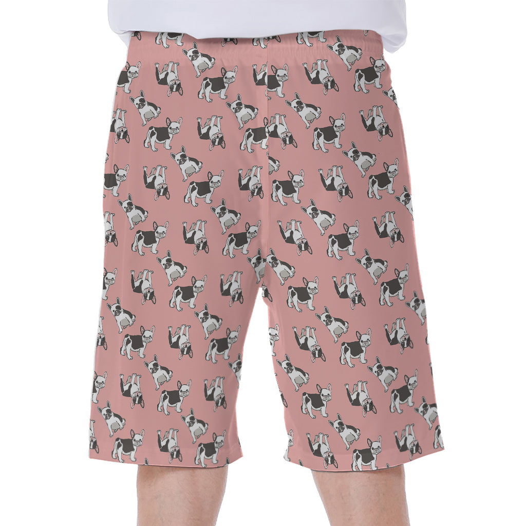 Cute French Bulldog Puppy Pattern Print Men's Beach Shorts