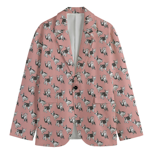 Cute French Bulldog Puppy Pattern Print Men's Blazer