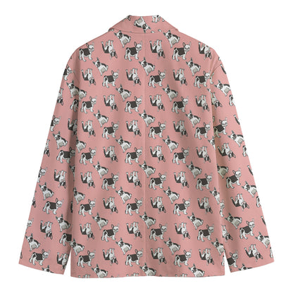 Cute French Bulldog Puppy Pattern Print Men's Blazer
