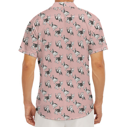 Cute French Bulldog Puppy Pattern Print Men's Deep V-Neck Shirt