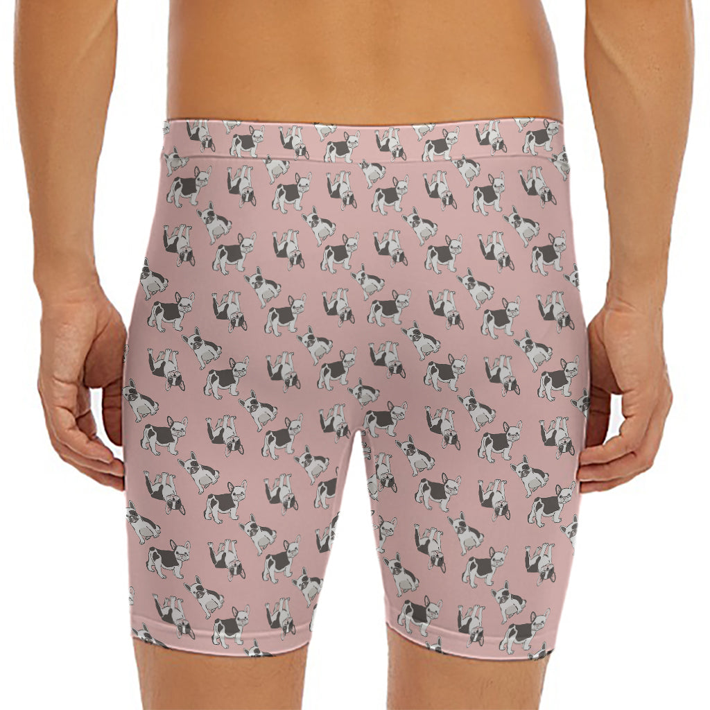 Cute French Bulldog Puppy Pattern Print Men's Long Boxer Briefs