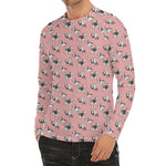 Cute French Bulldog Puppy Pattern Print Men's Long Sleeve Rash Guard