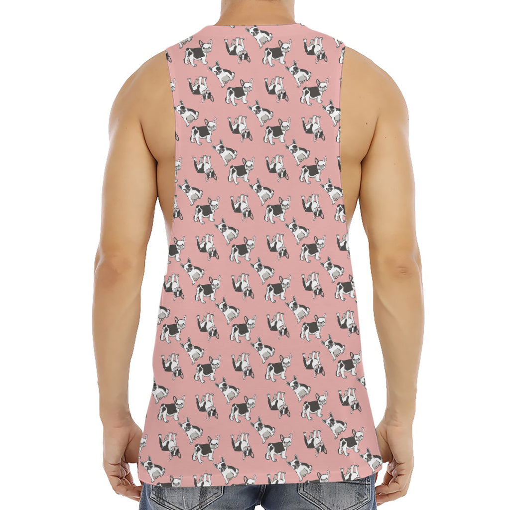 Cute French Bulldog Puppy Pattern Print Men's Muscle Tank Top