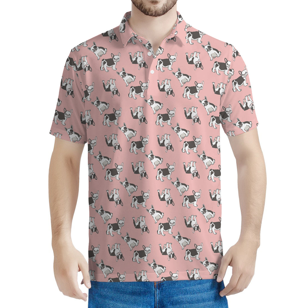 Cute French Bulldog Puppy Pattern Print Men's Polo Shirt