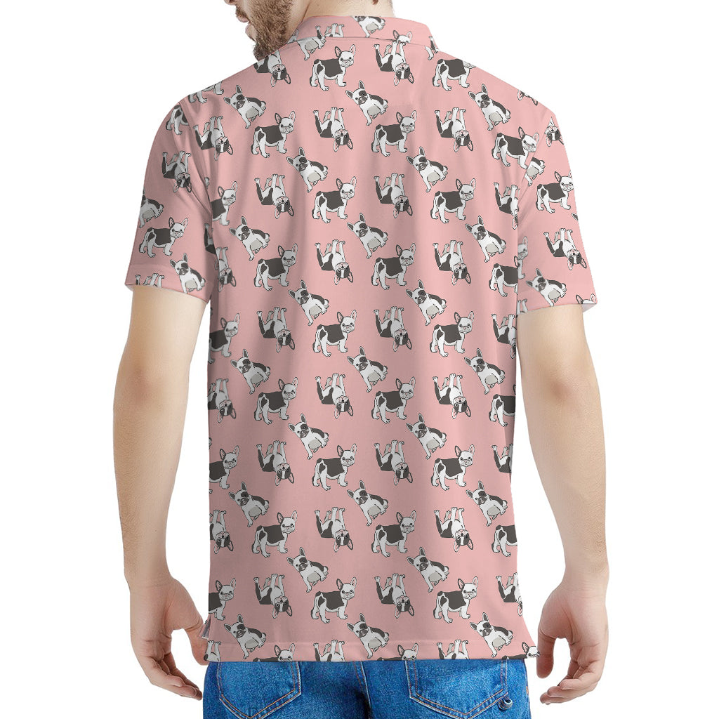 Cute French Bulldog Puppy Pattern Print Men's Polo Shirt