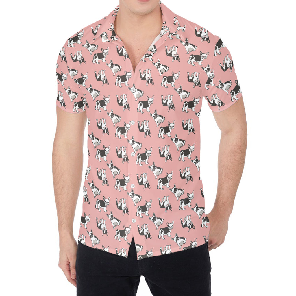 Cute French Bulldog Puppy Pattern Print Men's Shirt