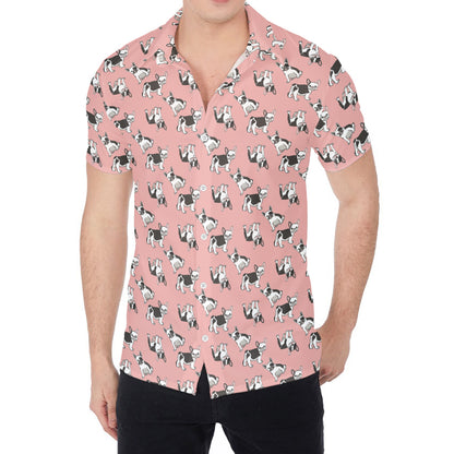 Cute French Bulldog Puppy Pattern Print Men's Shirt