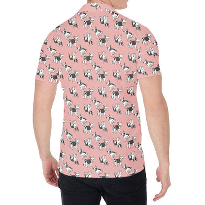 Cute French Bulldog Puppy Pattern Print Men's Shirt