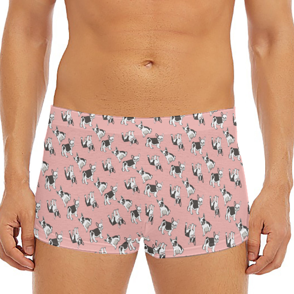 Cute French Bulldog Puppy Pattern Print Men's Short Boxer Briefs