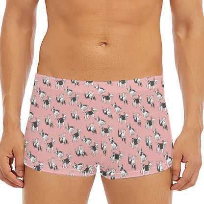 Cute French Bulldog Puppy Pattern Print Men's Short Boxer Briefs