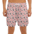 Cute French Bulldog Puppy Pattern Print Men's Split Running Shorts