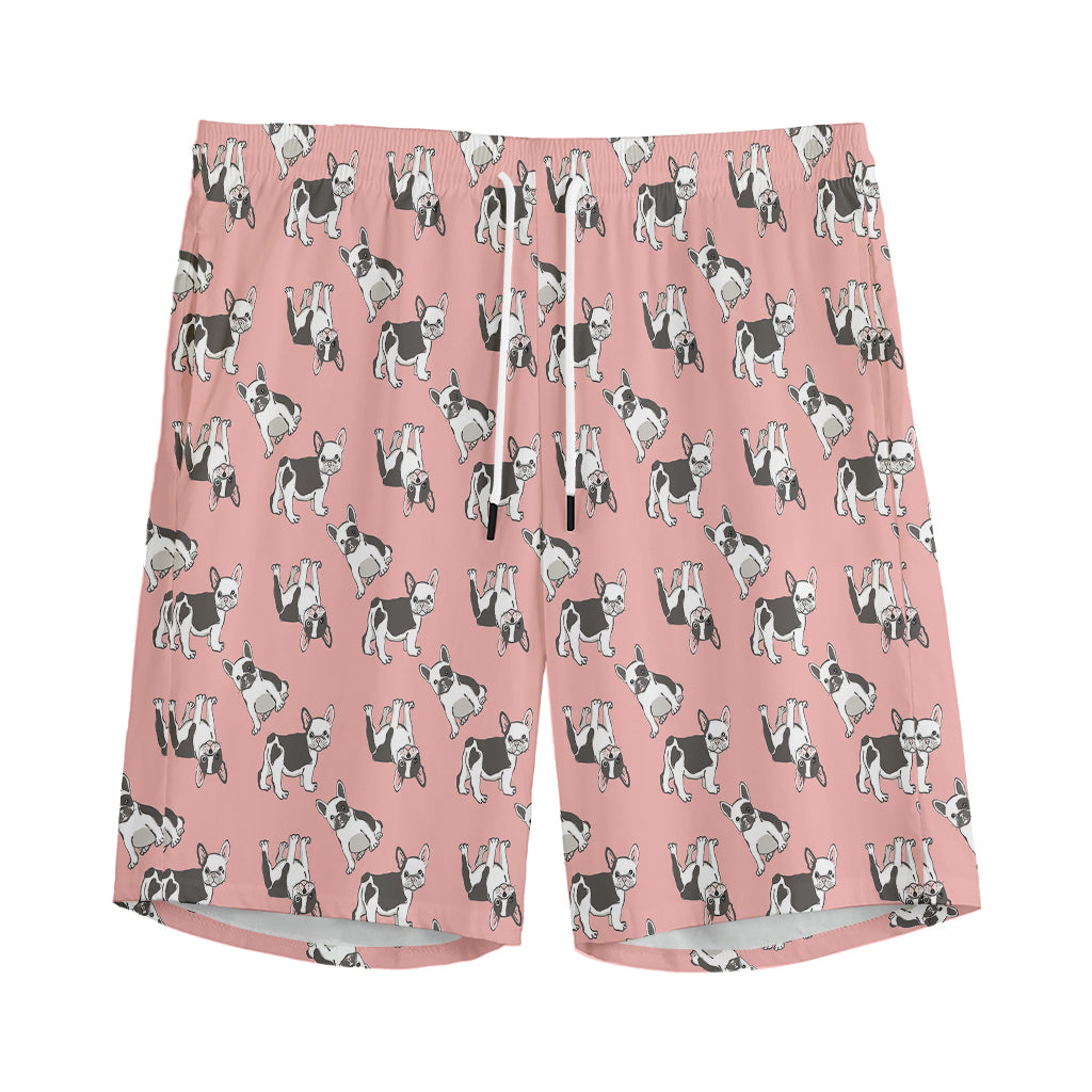 Cute French Bulldog Puppy Pattern Print Men's Sports Shorts