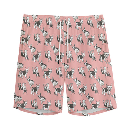 Cute French Bulldog Puppy Pattern Print Men's Sports Shorts