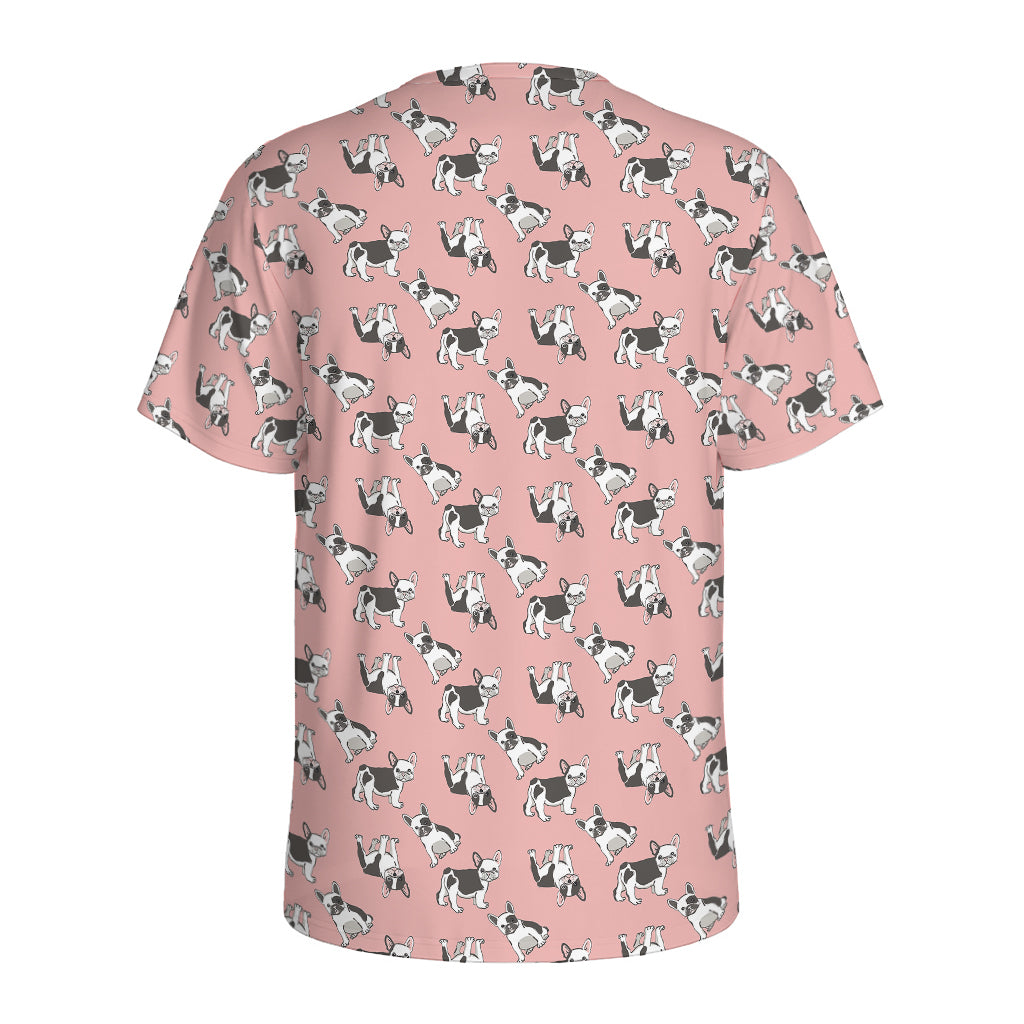 Cute French Bulldog Puppy Pattern Print Men's Sports T-Shirt