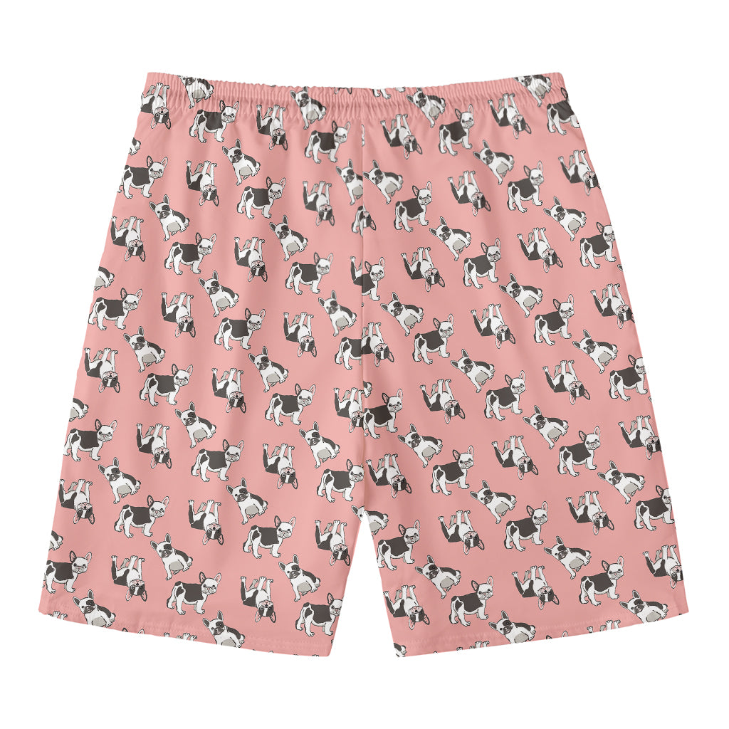 Cute French Bulldog Puppy Pattern Print Men's Swim Trunks