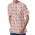 Cute French Bulldog Puppy Pattern Print Men's Velvet T-Shirt