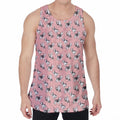 Cute French Bulldog Puppy Pattern Print Men's Velvet Tank Top