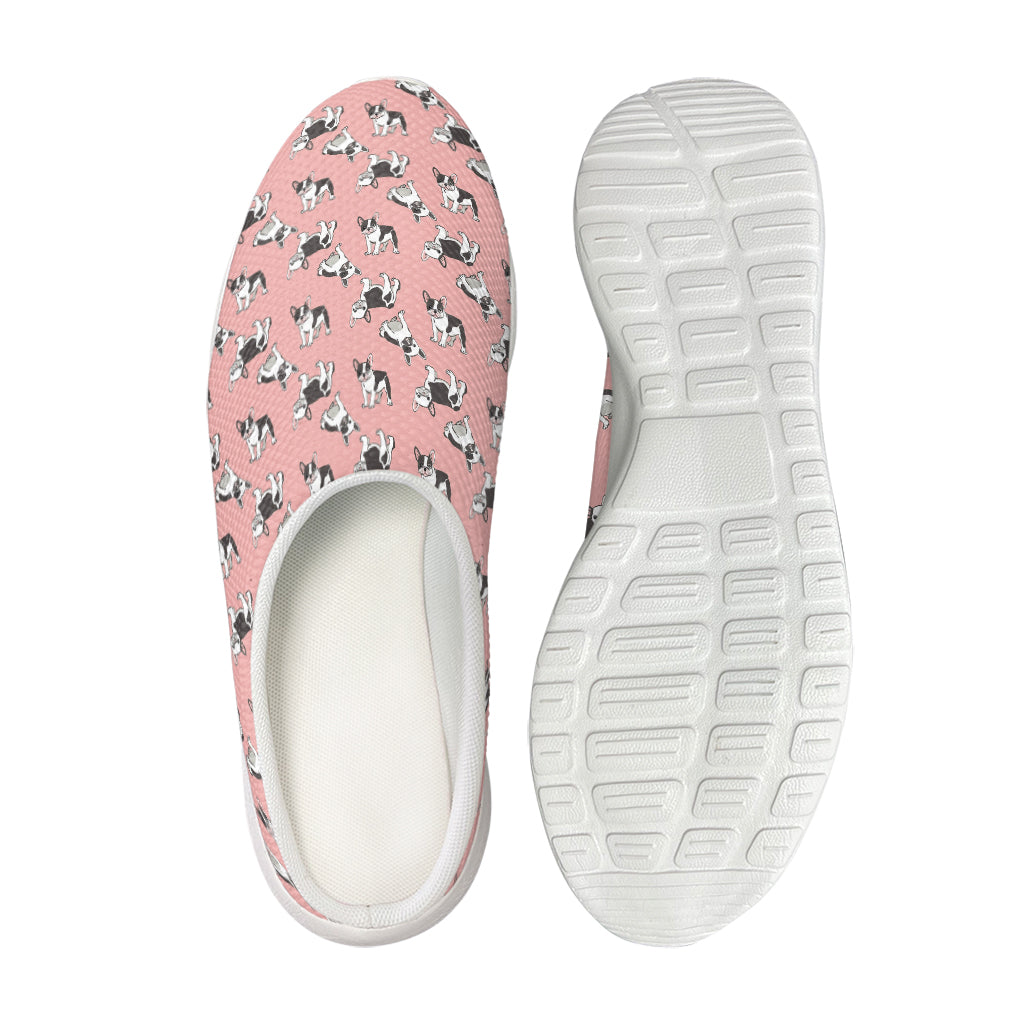 Cute French Bulldog Puppy Pattern Print Mesh Casual Shoes