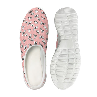Cute French Bulldog Puppy Pattern Print Mesh Casual Shoes