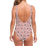 Cute French Bulldog Puppy Pattern Print One Piece Swimsuit