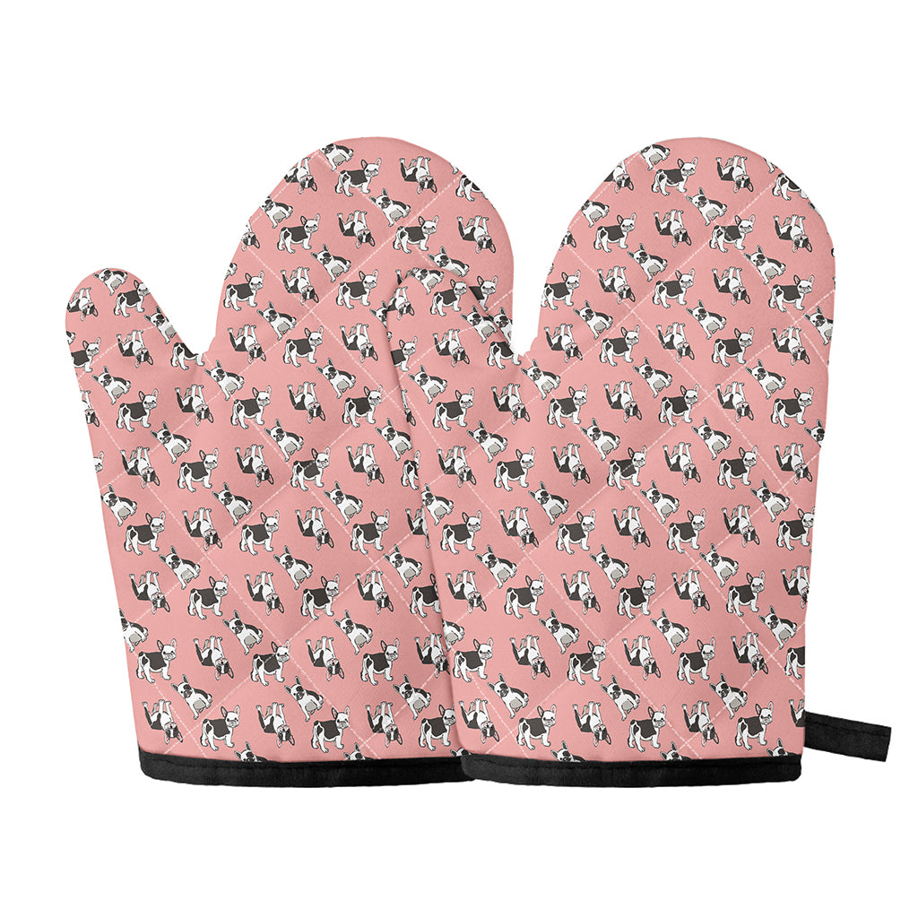 Cute French Bulldog Puppy Pattern Print Oven Mitts
