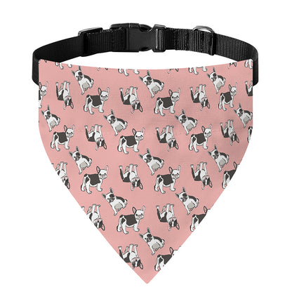 Cute French Bulldog Puppy Pattern Print Over The Collar Dog Bandana