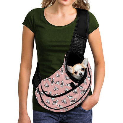 Cute French Bulldog Puppy Pattern Print Pet Sling Carrier
