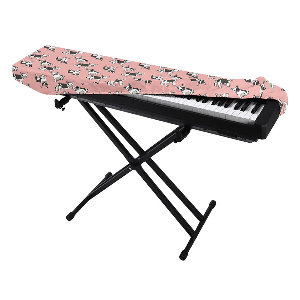 Cute French Bulldog Puppy Pattern Print Piano Keyboard Cover