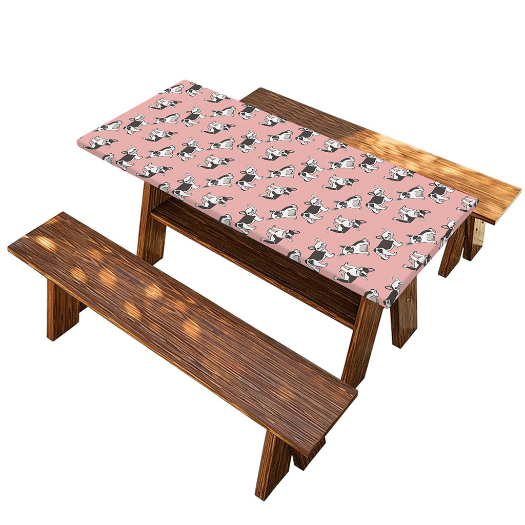 Cute French Bulldog Puppy Pattern Print Picnic Table Cover