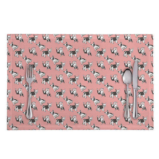Cute French Bulldog Puppy Pattern Print Placemat