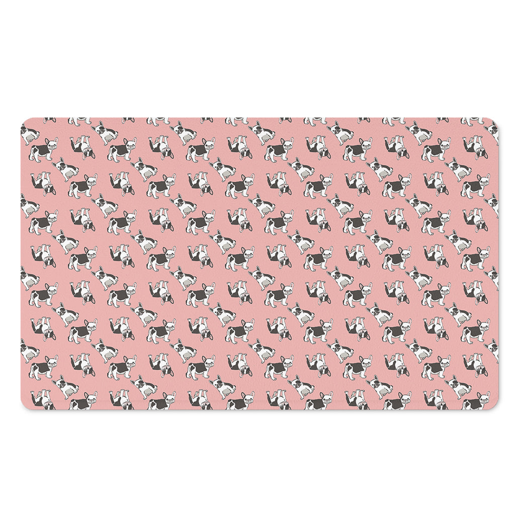 Cute French Bulldog Puppy Pattern Print Polyester Doormat