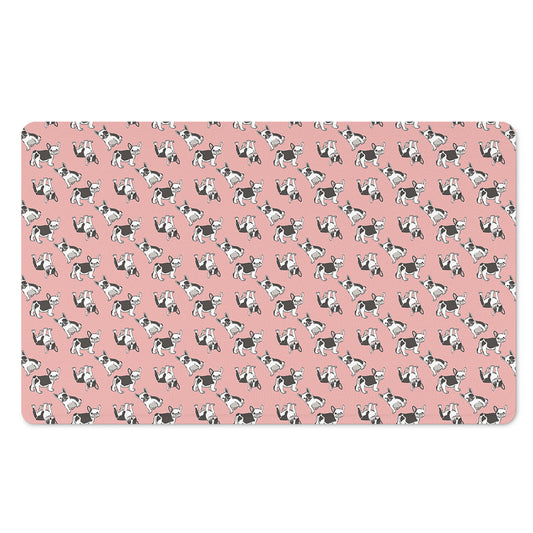 Cute French Bulldog Puppy Pattern Print Polyester Doormat