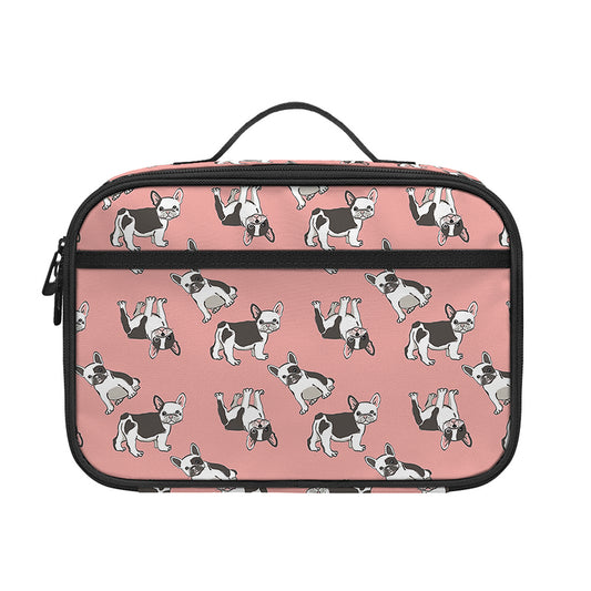 Cute French Bulldog Puppy Pattern Print Portable Lunch Bag