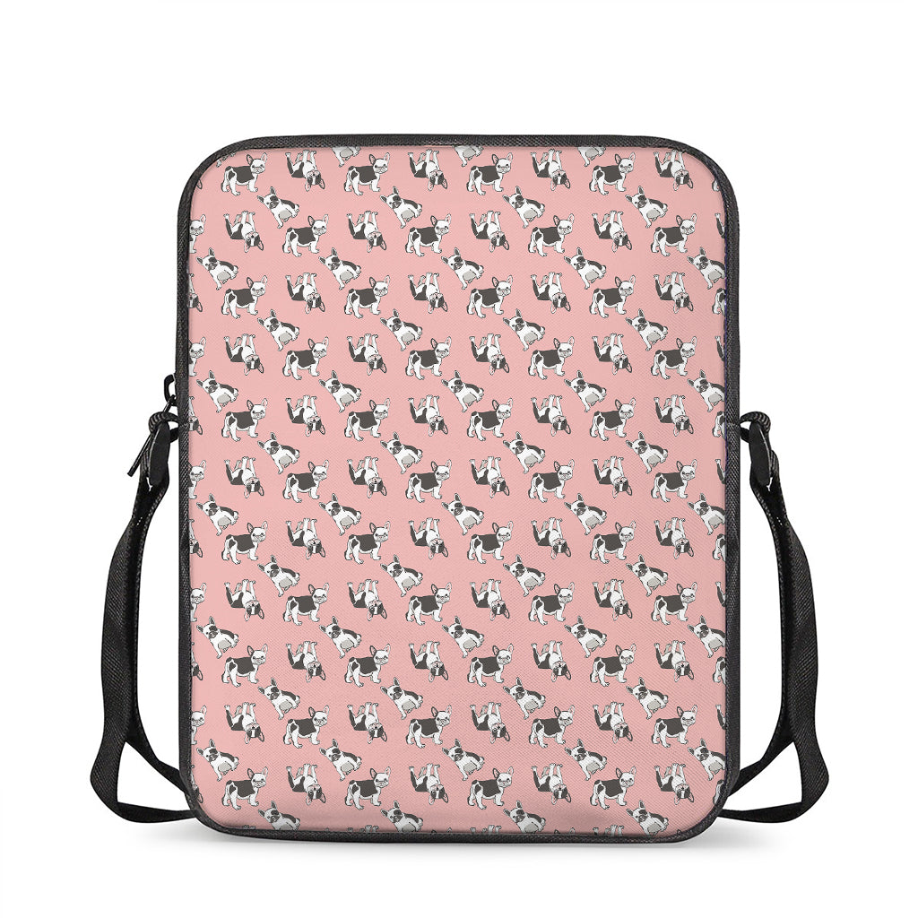 Cute French Bulldog Puppy Pattern Print Rectangular Crossbody Bag