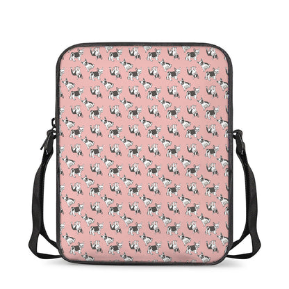 Cute French Bulldog Puppy Pattern Print Rectangular Crossbody Bag
