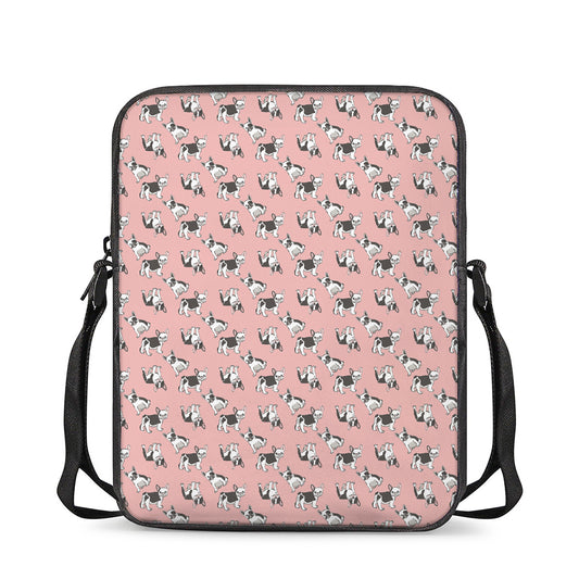 Cute French Bulldog Puppy Pattern Print Rectangular Crossbody Bag
