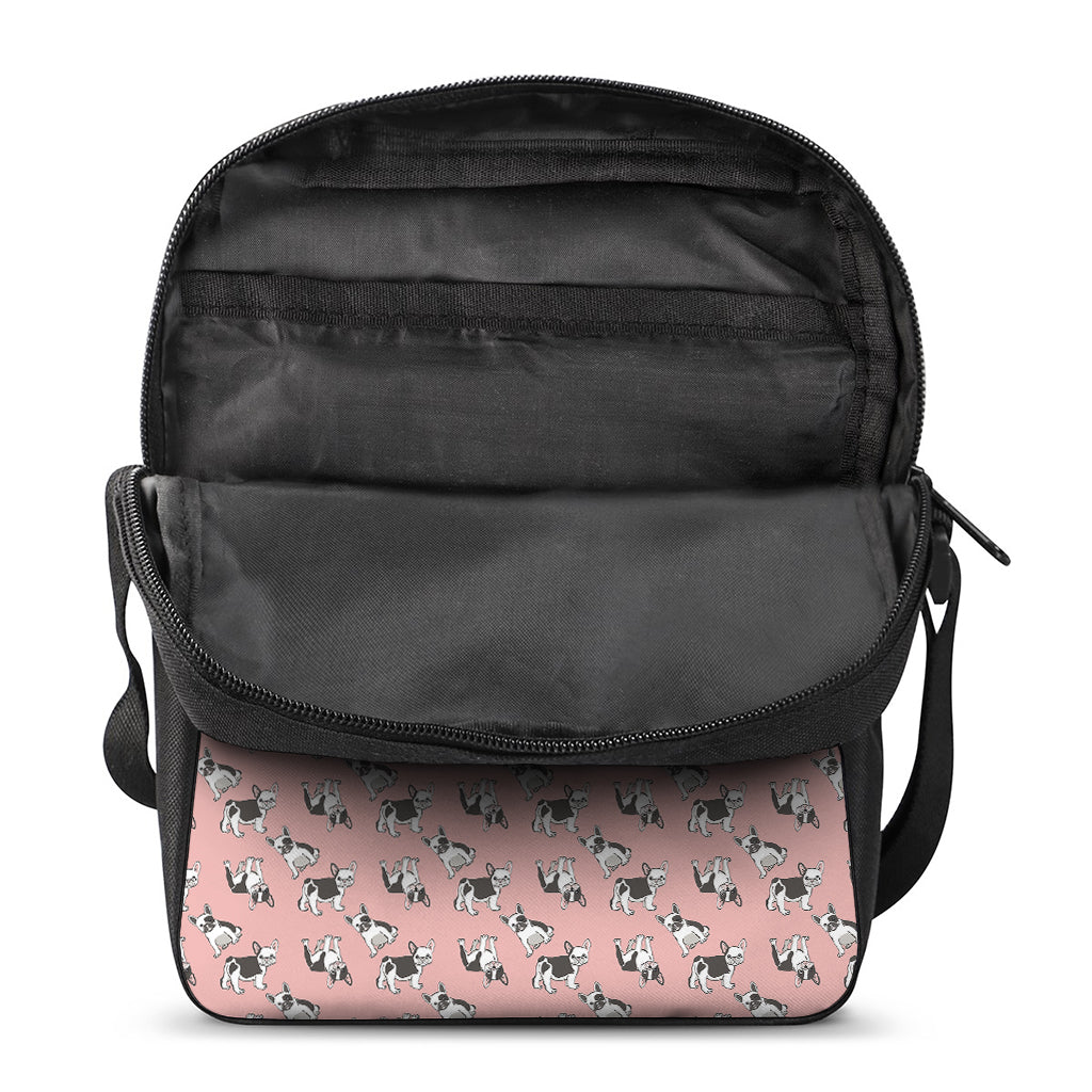 Cute French Bulldog Puppy Pattern Print Rectangular Crossbody Bag