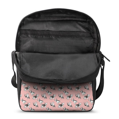Cute French Bulldog Puppy Pattern Print Rectangular Crossbody Bag