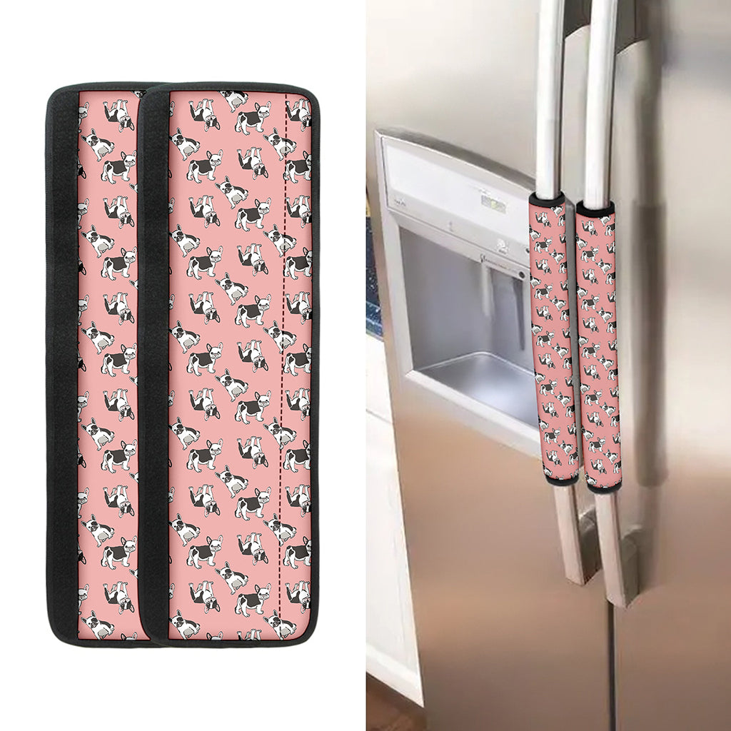 Cute French Bulldog Puppy Pattern Print Refrigerator Handle Covers