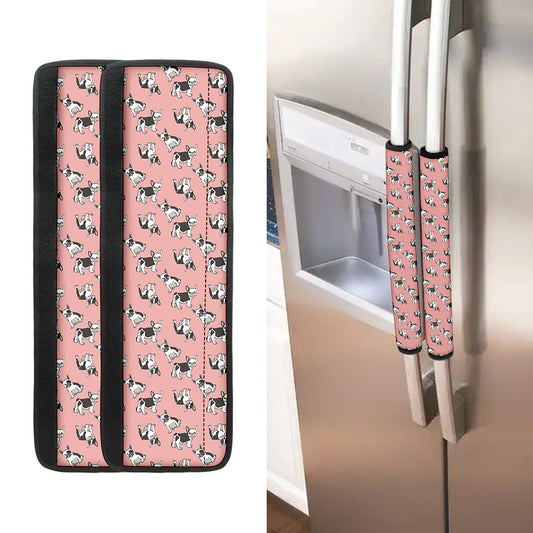 Cute French Bulldog Puppy Pattern Print Refrigerator Handle Covers