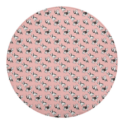 Cute French Bulldog Puppy Pattern Print Round Blanket