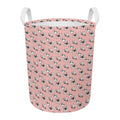 Cute French Bulldog Puppy Pattern Print Round Laundry Basket