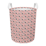 Cute French Bulldog Puppy Pattern Print Round Laundry Basket