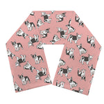 Cute French Bulldog Puppy Pattern Print Scarf